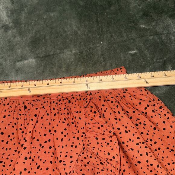 H&M Flounce Skirt with Frill Girl 16/18 Brick Red Polka Dot Cotton Elastic Waist - Picture 6 of 7